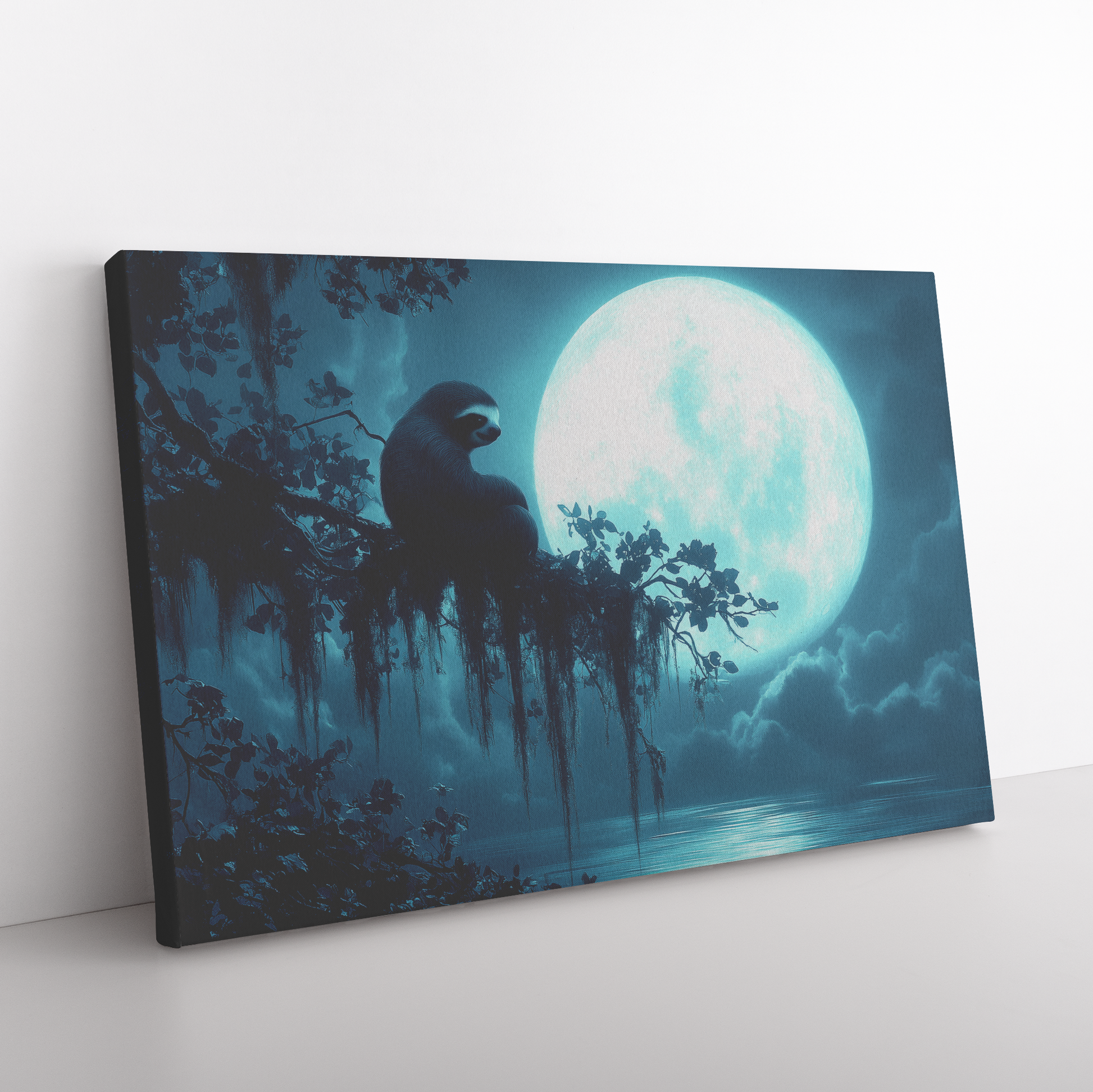 Sloth_Silhouetted_Against_a_Glowing_Full_H_Rectangle_Angle_Floor_Mockup.png