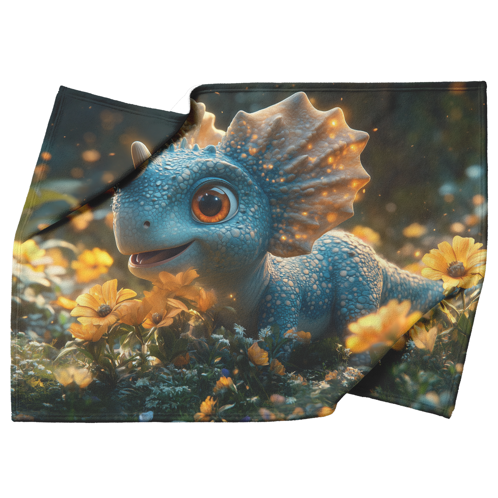 Smiling_Triceratops_With_Big_Round_Horns_H_Blanket_Top_Bottom_Folds_Mockup.png