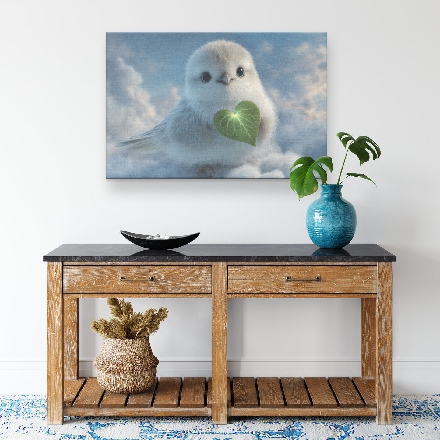 Soft_Dove_with_Blue_Eyes_Holding_Glowing_H_Rectangle_Smaller_Lifestyle_Mockup.png_15406176