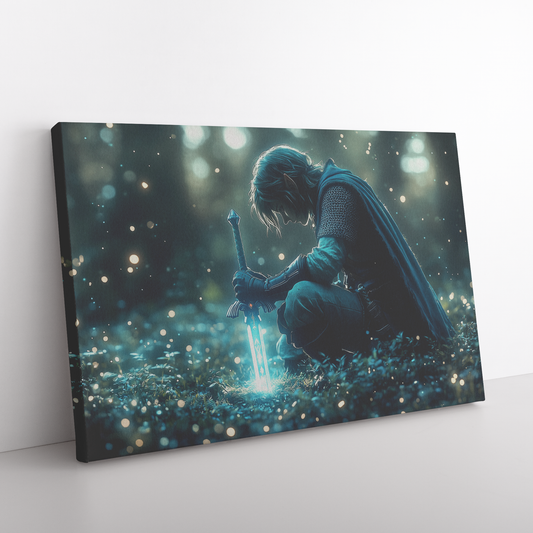 Stunning_Warrior_Kneeling_With_Glowing_S_H_Rectangle_Angle_Floor_Mockup.png