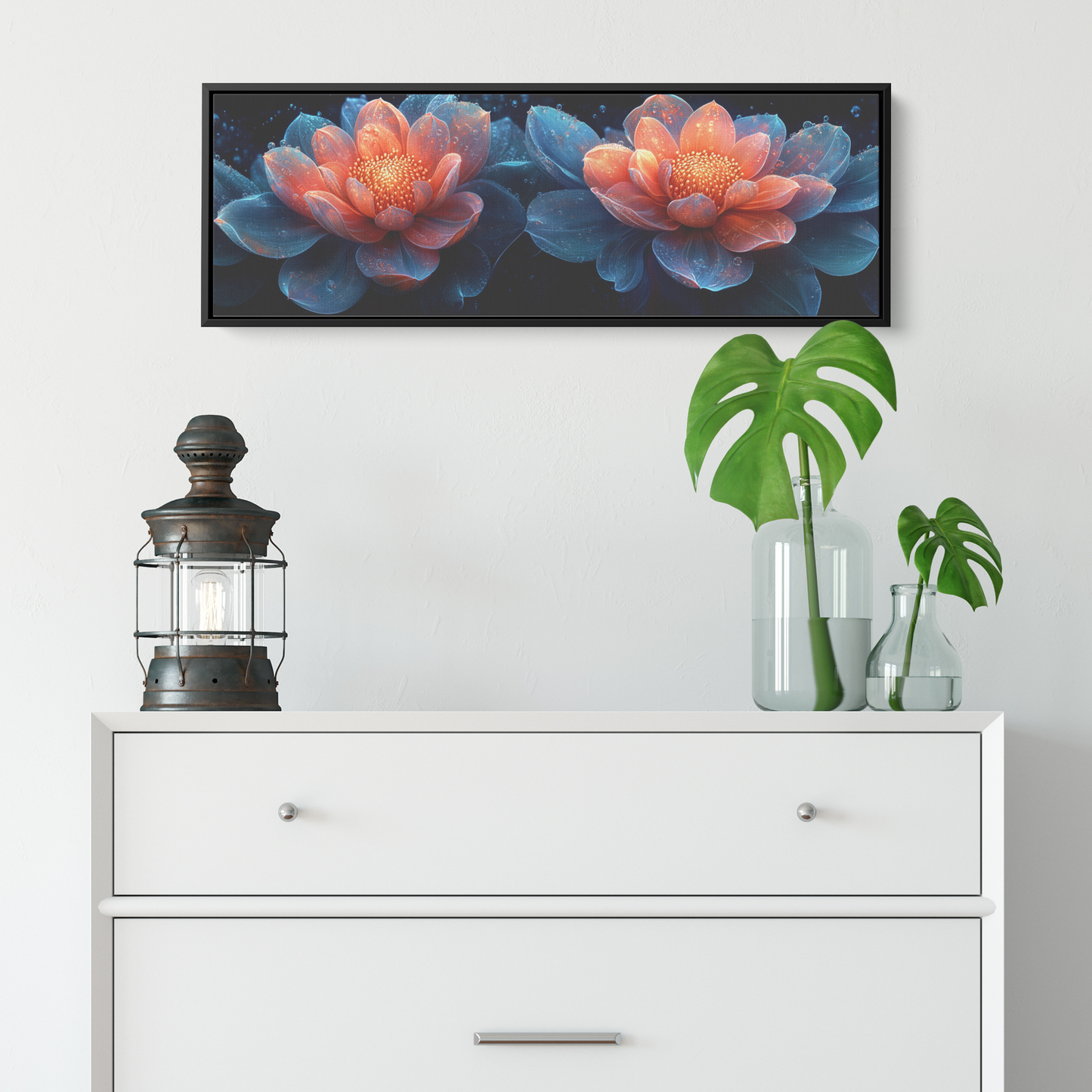 Stylized_Flowers_Swirling_Circular_Cores_Framed_Canvas_H_Panoramic_Small_Lifesty_Mockup.png