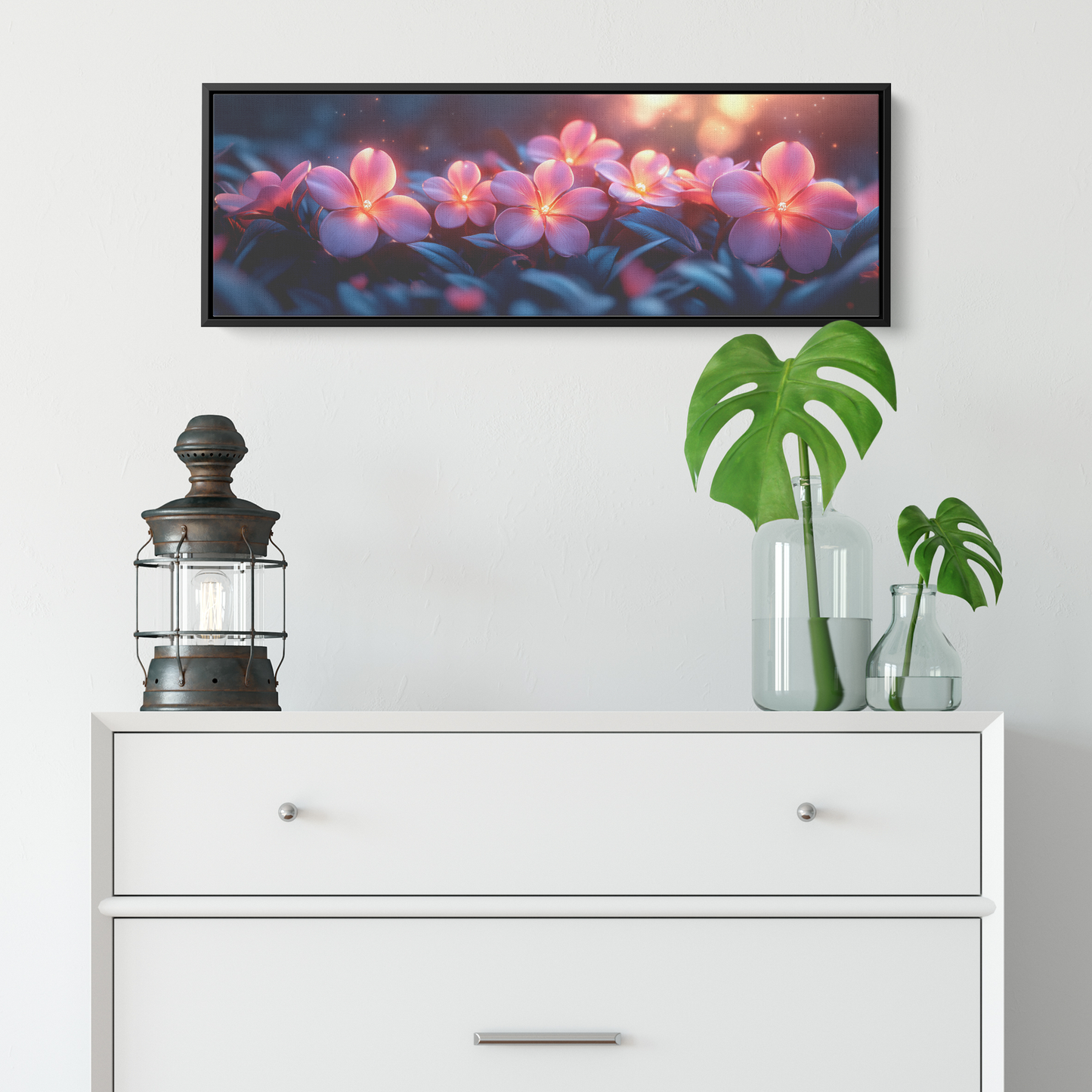 Stylized_Flowers_Swirling_Circular_Cores_Framed_Canvas_H_Panoramic_Small_Lifesty_Mockup.png