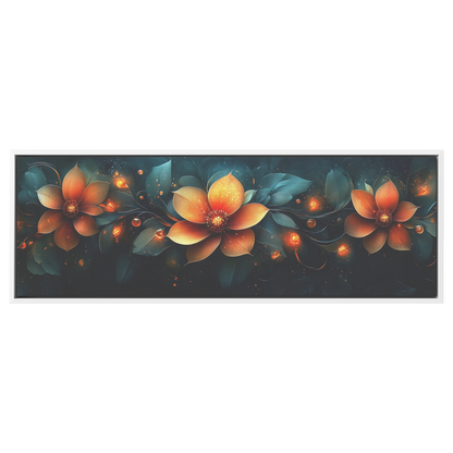 Stylized_Flowers_Swirling_Circular_Cores_White_Framed_Canvas_H_Panoramic_Main_Mockup.png