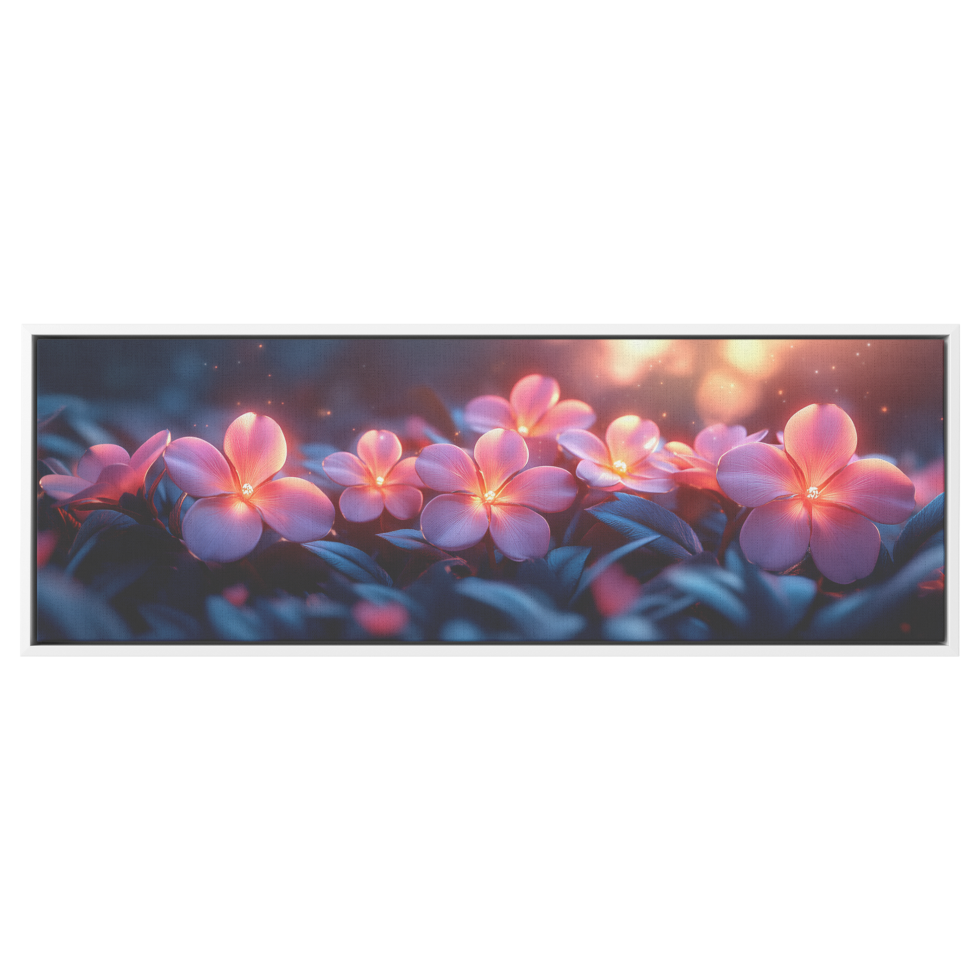 Stylized_Flowers_Swirling_Circular_Cores_White_Framed_Canvas_H_Panoramic_Main_Mockup.png