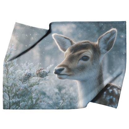 Sweet_Reindeer_Nuzzling_Snow_Covered_Pin_H_Blanket_Top_Bottom_Folds_Mockup.png