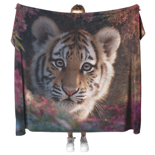 Tiger_Cub_Peeking_Out_From_Glowing_Flowe_H_Blanket_Model_Mockup.png_15283331