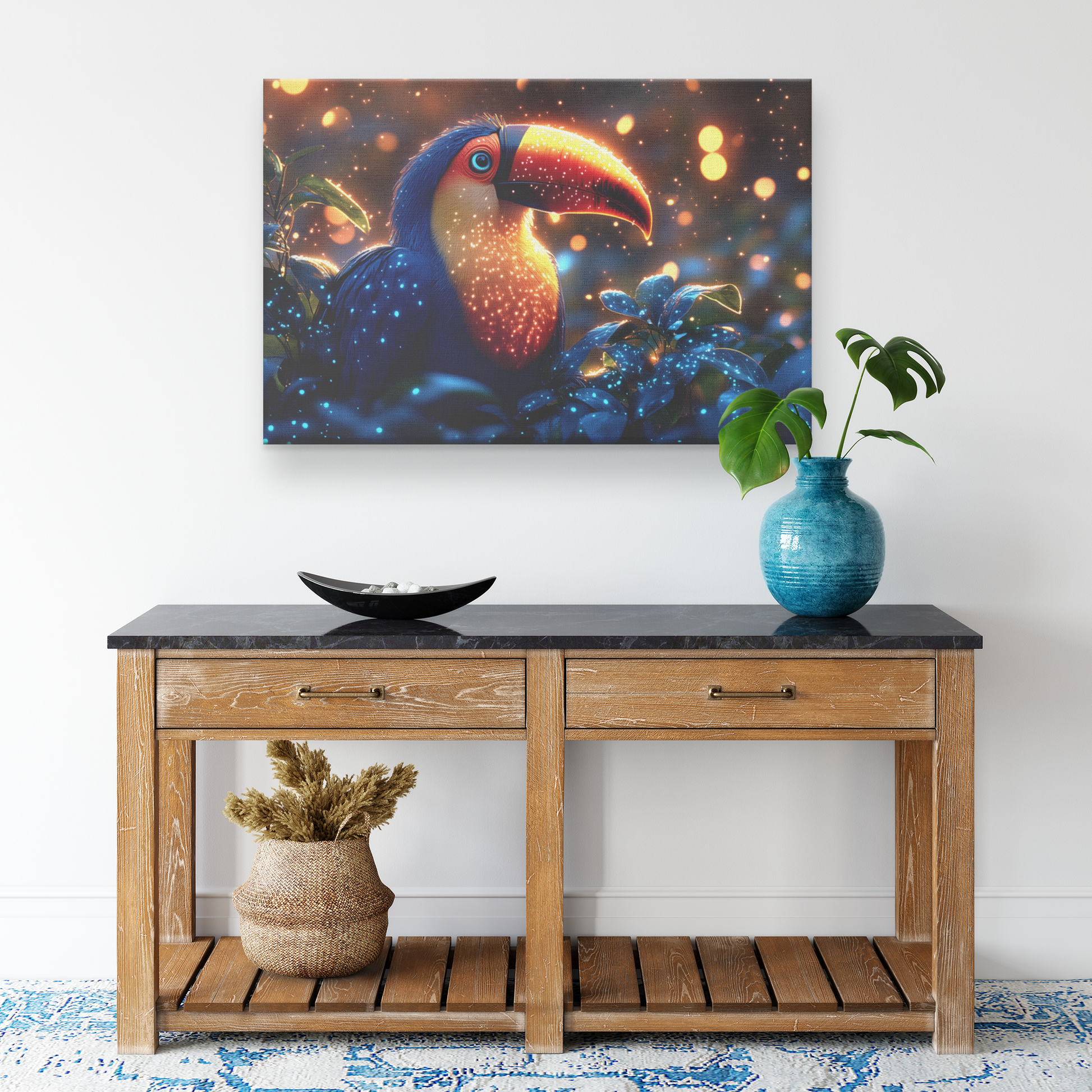 Toucan_Surrounded_by_Bioluminescent_Plan_H_Rectangle_Smaller_Lifestyle_Mockup.png