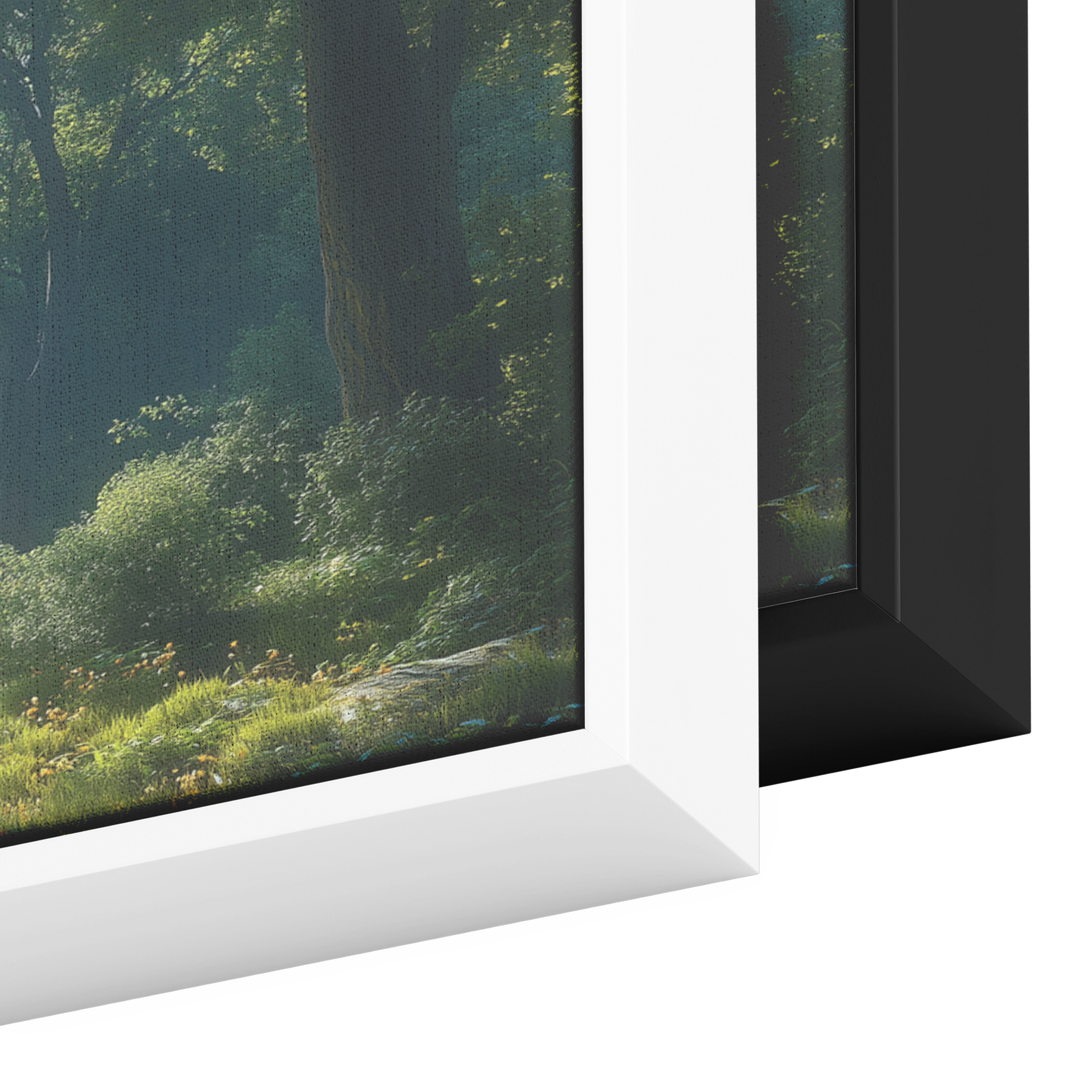 Tranquil_Forest_Sunlight_Beams_Dense_Can_Framed_Canvas_H_Panoramic_Color_Options_Mockup.png