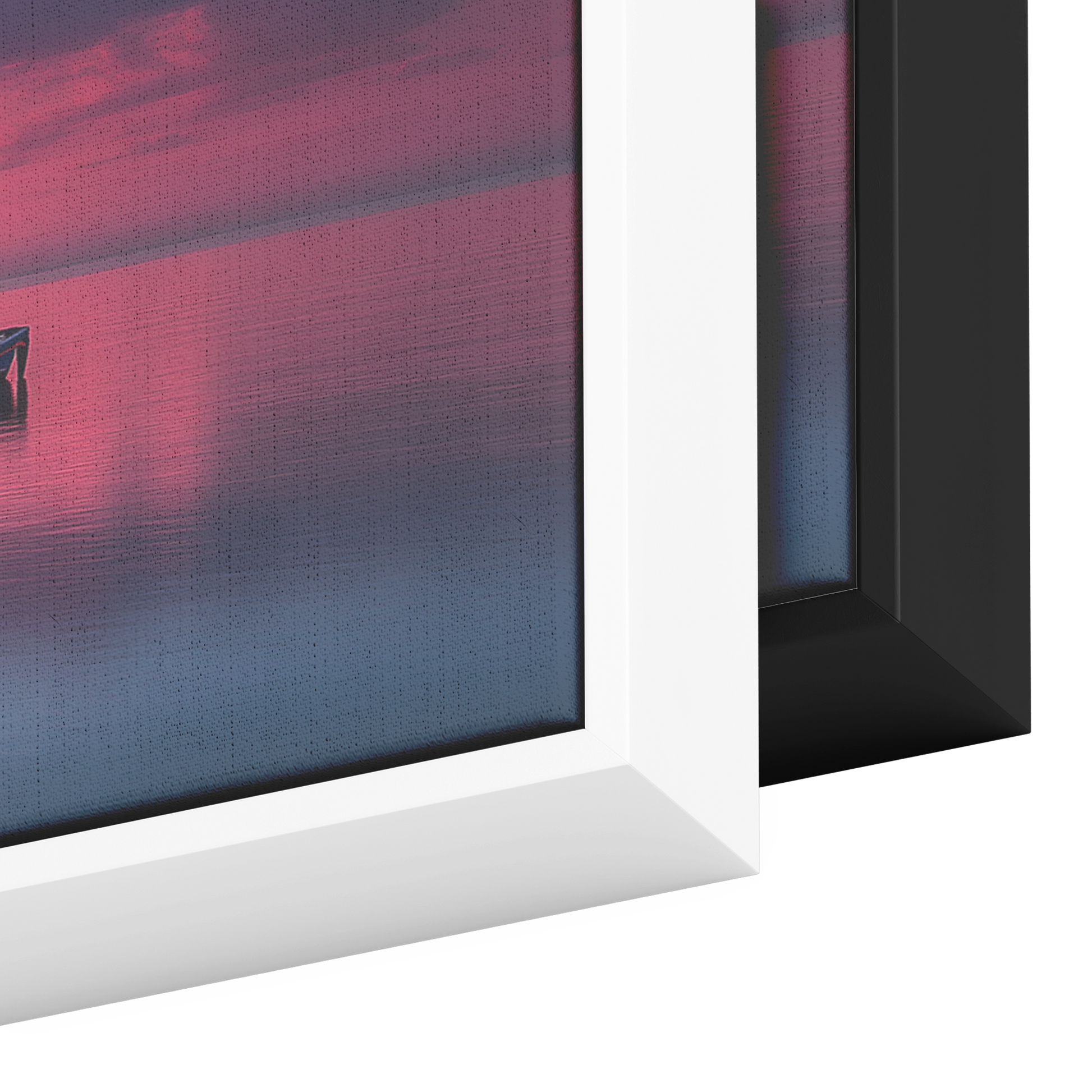 Tranquil_Sunset_Fishing_Boats_Calm_Water_Framed_Canvas_H_Panoramic_Color_Options_Mockup.png