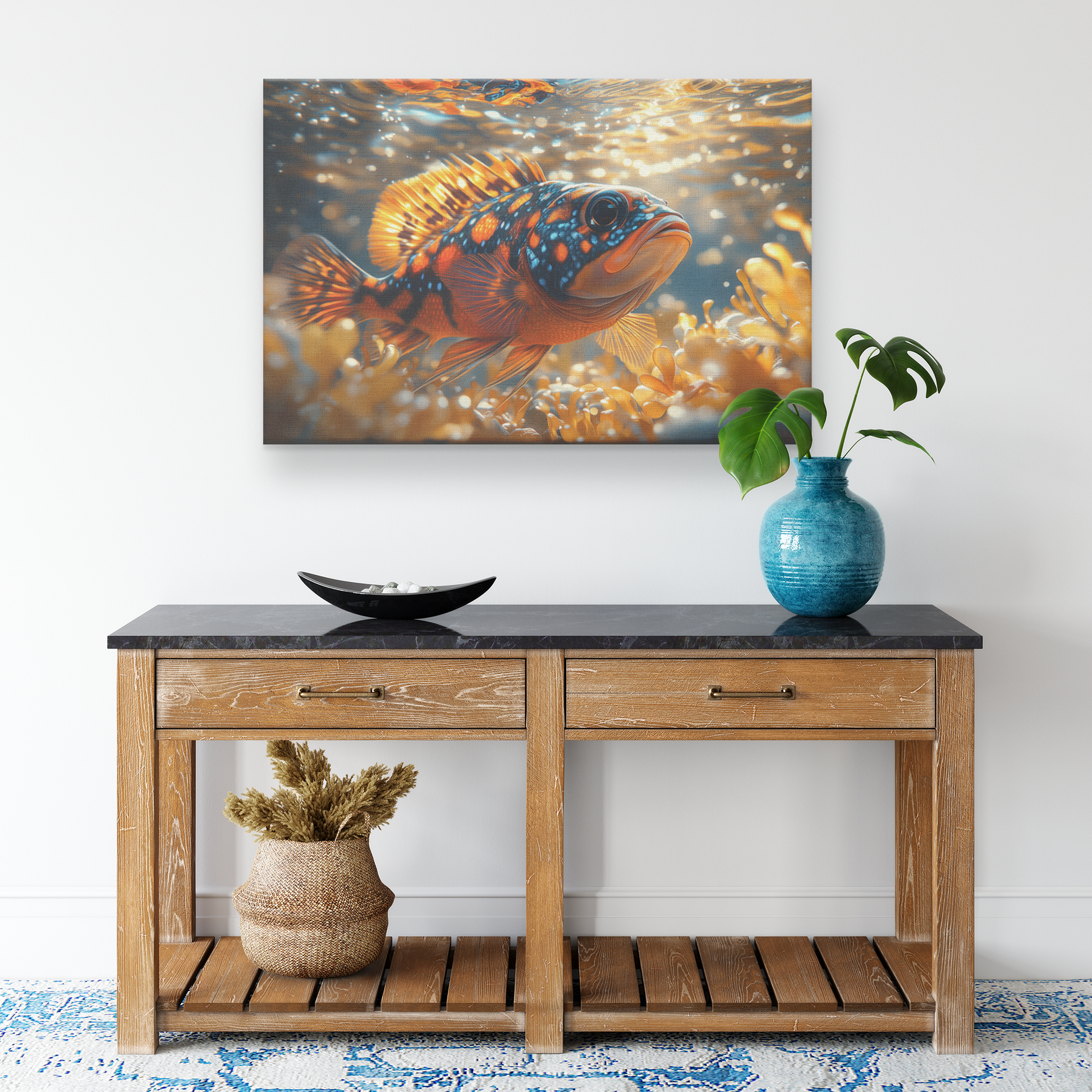 Triggerfish_Resting_Near_Glowing_Seagras_H_Rectangle_Smaller_Lifestyle_Mockup.png