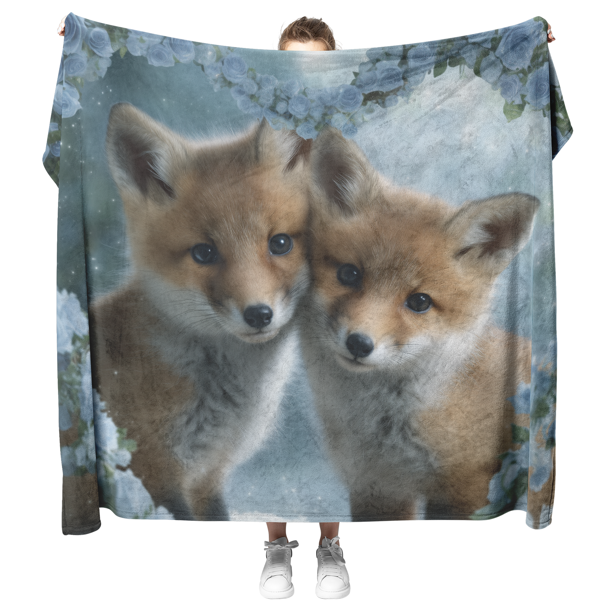 Two_Baby_Foxes_Cuddled_in_Heart_Shaped_R_H_Blanket_Model_Mockup.png_15350435