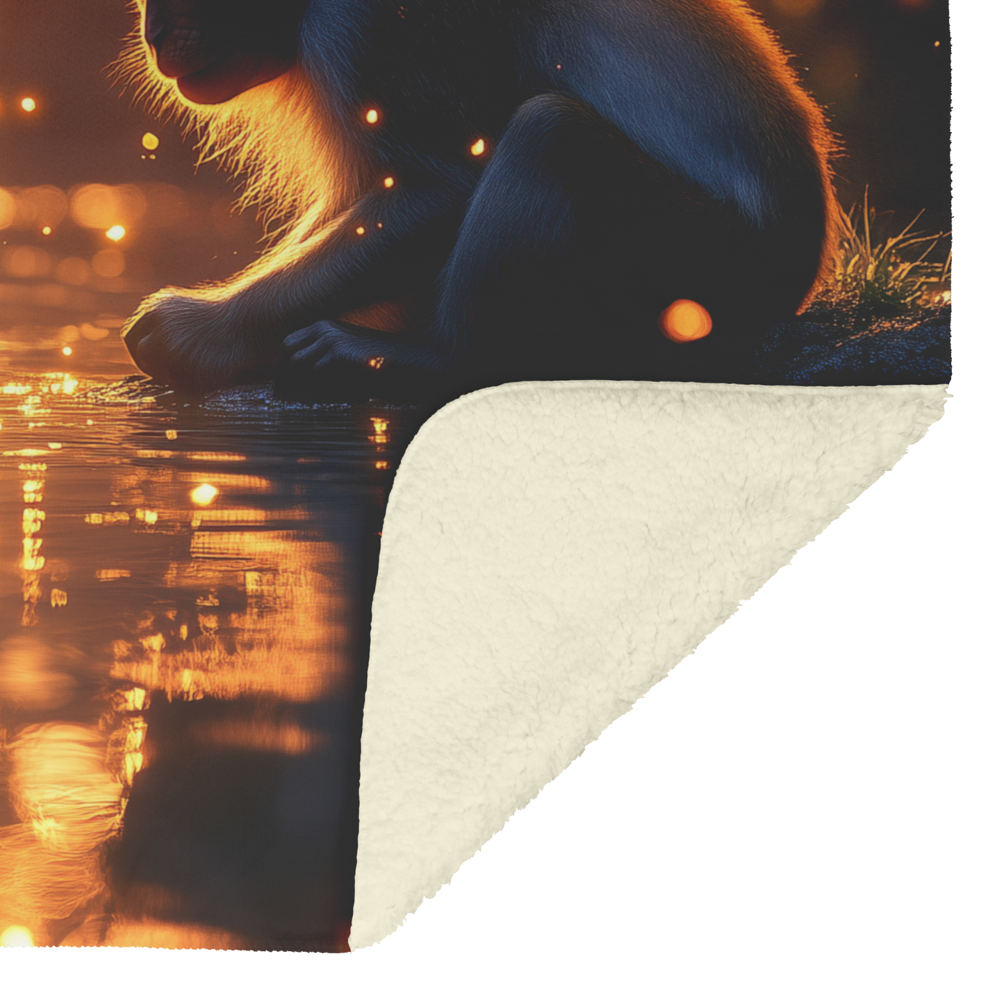 Two_Macaques_Playing_Near_Glowing_Pond_i_H_Blanket_Sherpa_Mockup.png