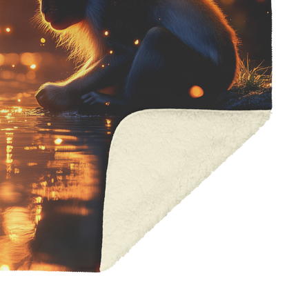 Two_Macaques_Playing_Near_Glowing_Pond_i_H_Blanket_Sherpa_Mockup.png