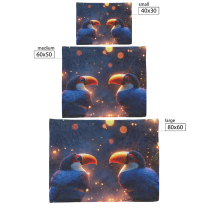 Two_Toucans_on_Glowing_Branches_with_Lus_H_Blanket_Size_Options_Mockup.png