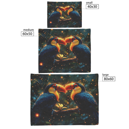 Two_Toucans_on_Glowing_Branches_with_Lus_H_Blanket_Size_Options_Mockup.png