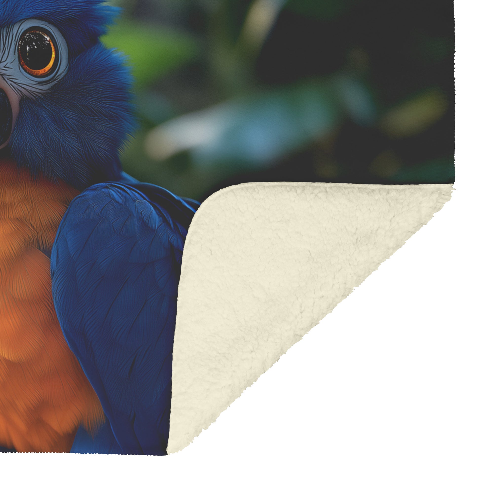 Vibrant Macaw Cozy Fleece and Sherpa Blanket Striking Colors in the Heart of the Jungle - Awakening Righteousness