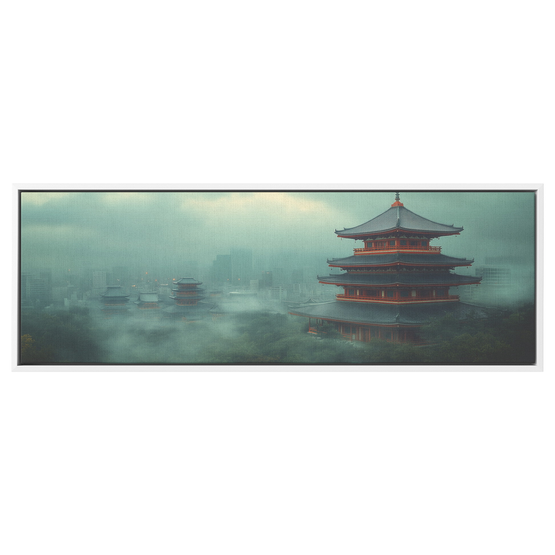 Vintage_View_of_Tokyo_Historical_Temples_White_Framed_Canvas_H_Panoramic_Main_Mockup.png