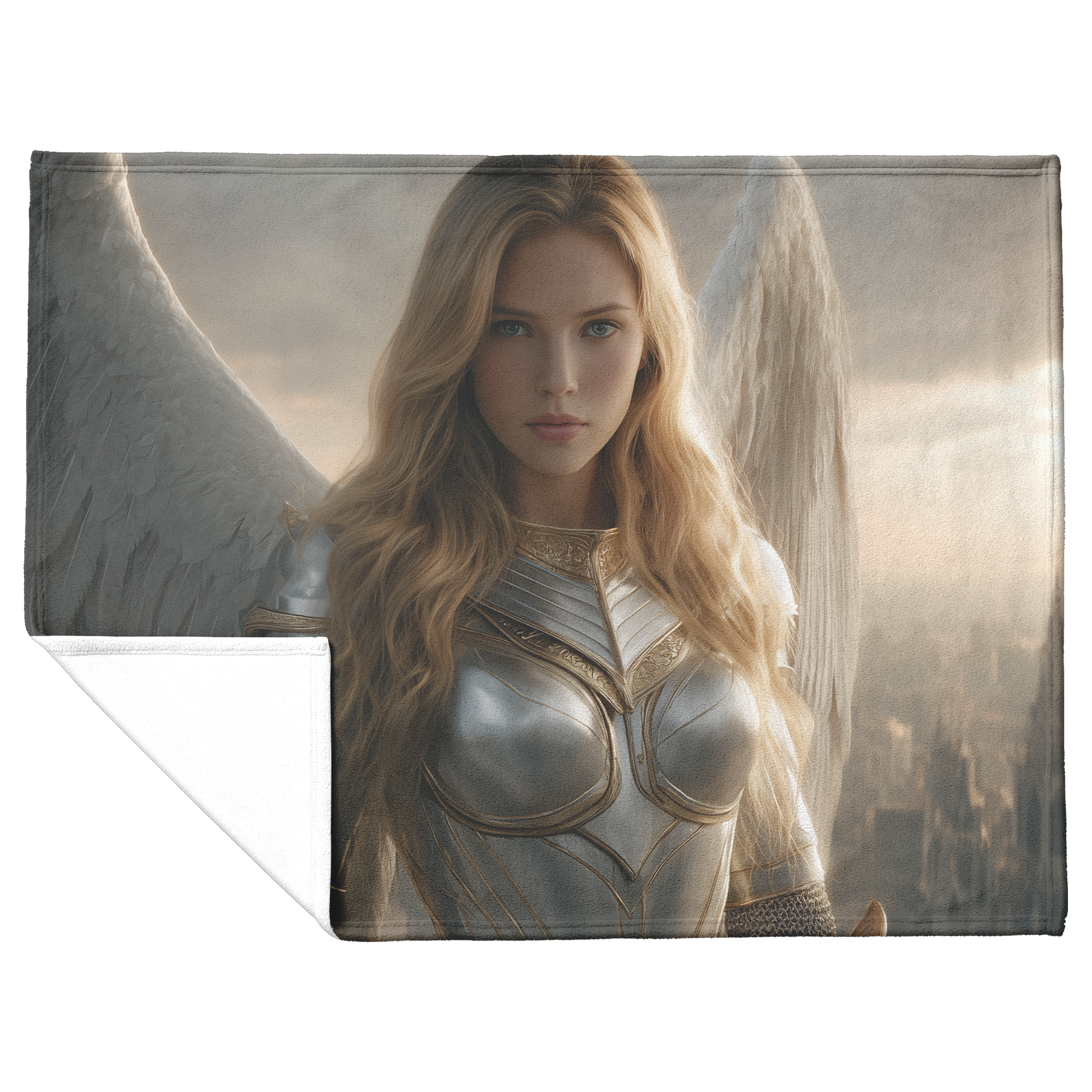 Warrior_Guardian_Angel_In_Silver_Armor_W_H_Blanket_Flat_Fold_Mockup.png