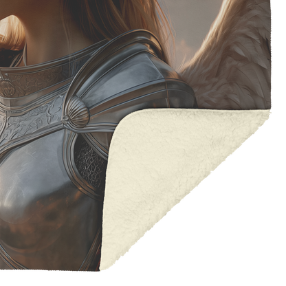 Warrior_Guardian_Angel_In_Silver_Armor_W_H_Blanket_Sherpa_Mockup.png