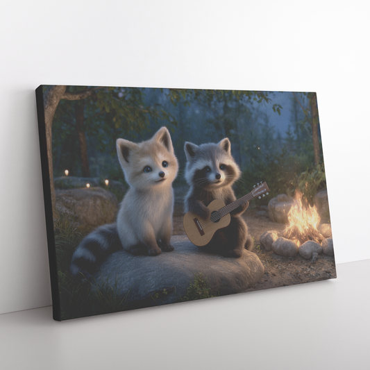 Whimsical_Fox_and_Raccoon_Playing_Guitar_H_Rectangle_Angle_Floor_Mockup.png_15430597