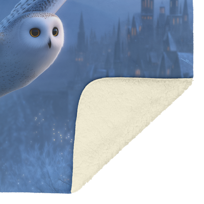 White_Owl_With_Glowing_Feathers_And_Star_H_Blanket_Sherpa_Mockup.png