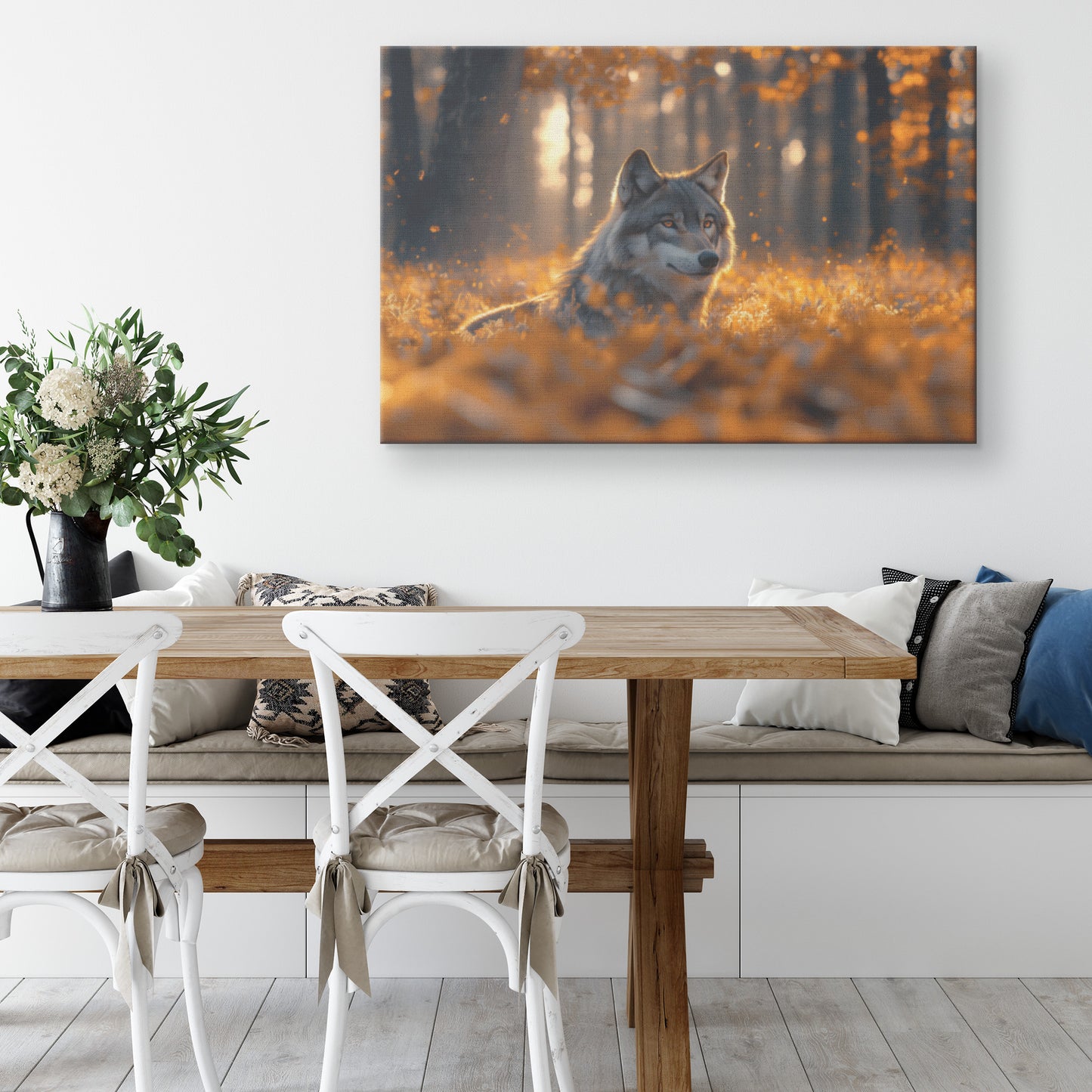 Wolf In Beautiful Forest Canvas Wall Art Décor - Awakening Righteousness