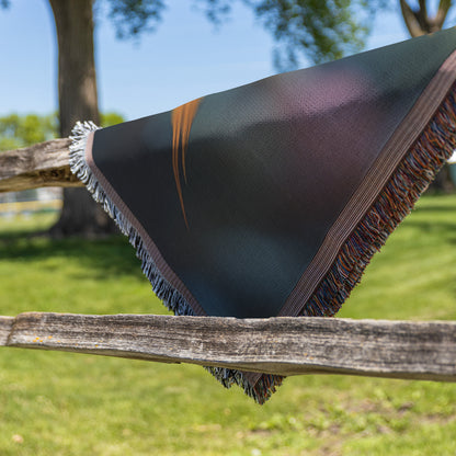 Yellow Fish Swimming in Serene Ocean Cozy Woven Throw Blanket - Awakening Righteousness