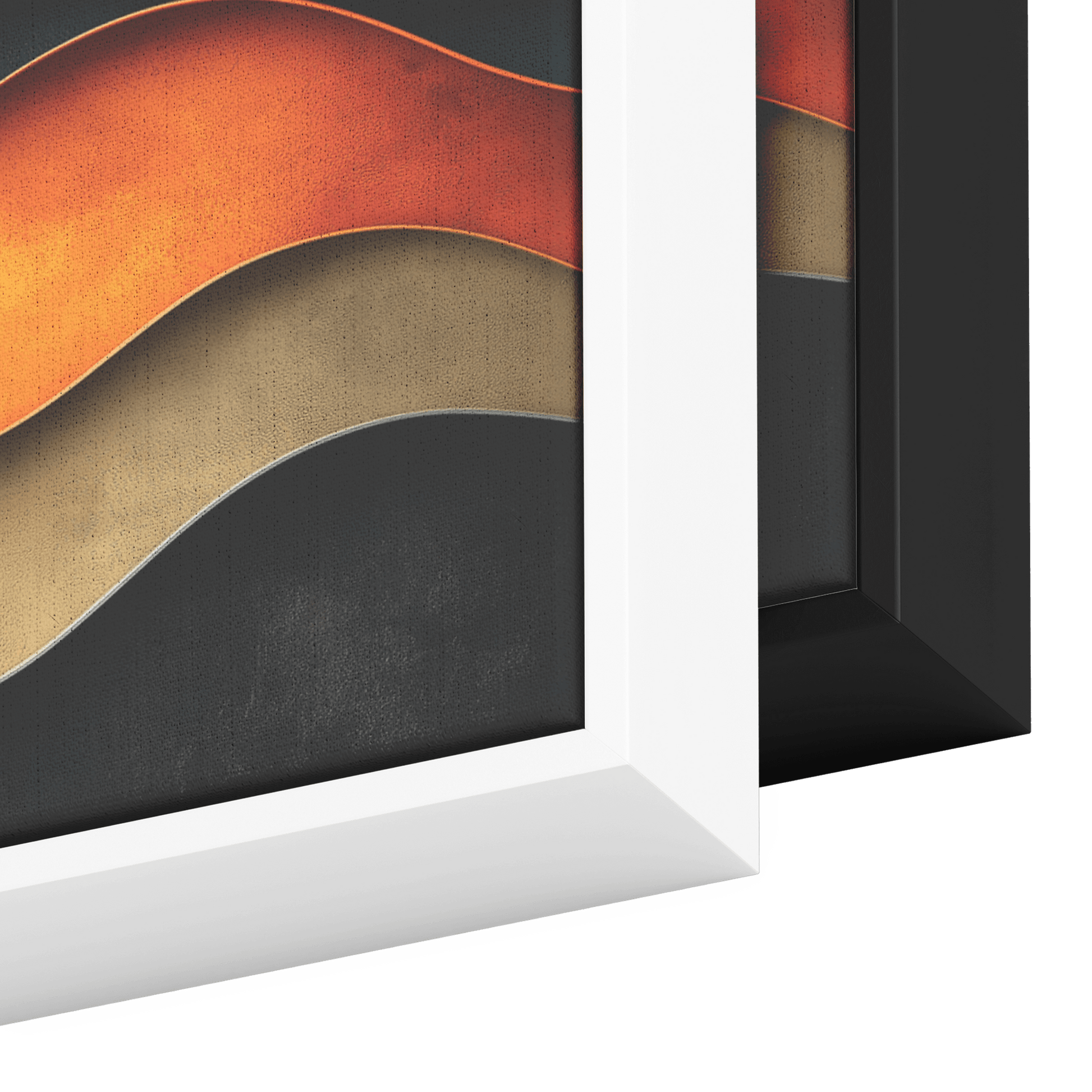 Abstract Composition Bold Wavy Shapes Clay Red Sand Beige Moss Green Earthy Tones Ultra High Definition Modern Boho Panoramic Framed Canvas Wall Art - Awakening Righteousness