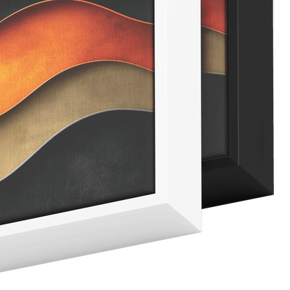 Abstract Composition Bold Wavy Shapes Clay Red Sand Beige Moss Green Earthy Tones Ultra High Definition Modern Boho Panoramic Framed Canvas Wall Art - Awakening Righteousness