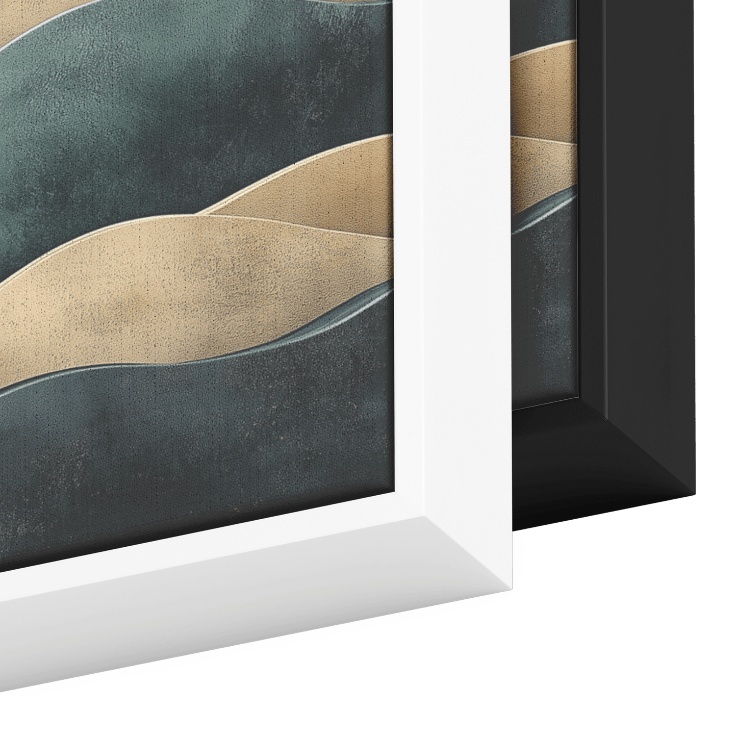 Abstract Composition Bold Wavy Shapes Earthy Tones Clay Red Sand Beige Moss Green Ultra High Definition Modern Boho Panoramic Framed Canvas Wall Art - Awakening Righteousness