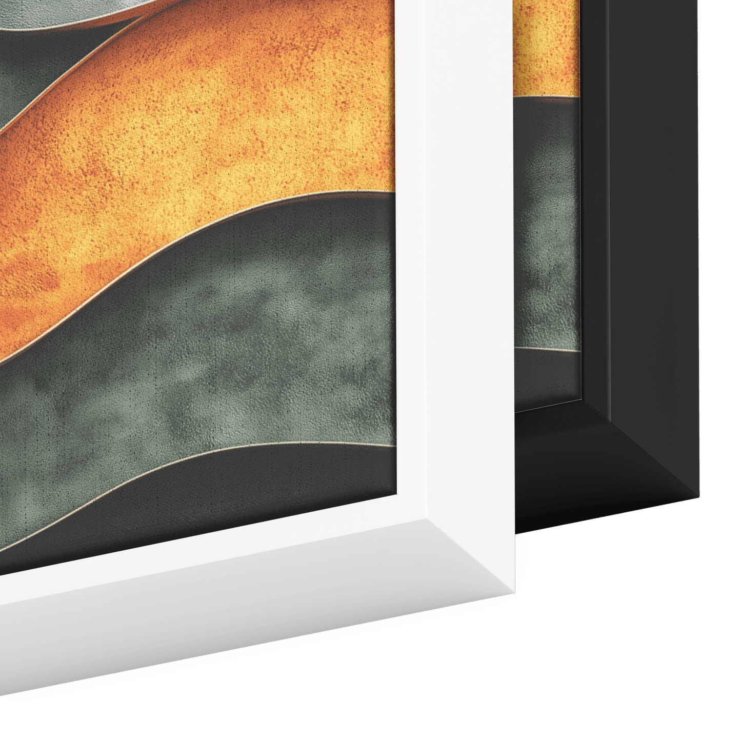 Abstract Wavy Shapes Clay Red Sand Beige Moss Green Ultra High Definition Modern Boho Panoramic Framed Canvas Wall Art - Awakening Righteousness