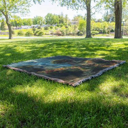 Adam and Eve in Idyllic Valley Woven Throw Blanket - Awakening Righteousness