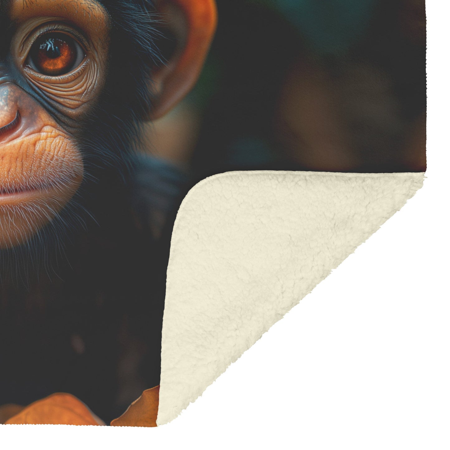 Adorable Baby Chimpanzee Cozy Autumn Fleece Sherpa Blanket - Awakening Righteousness