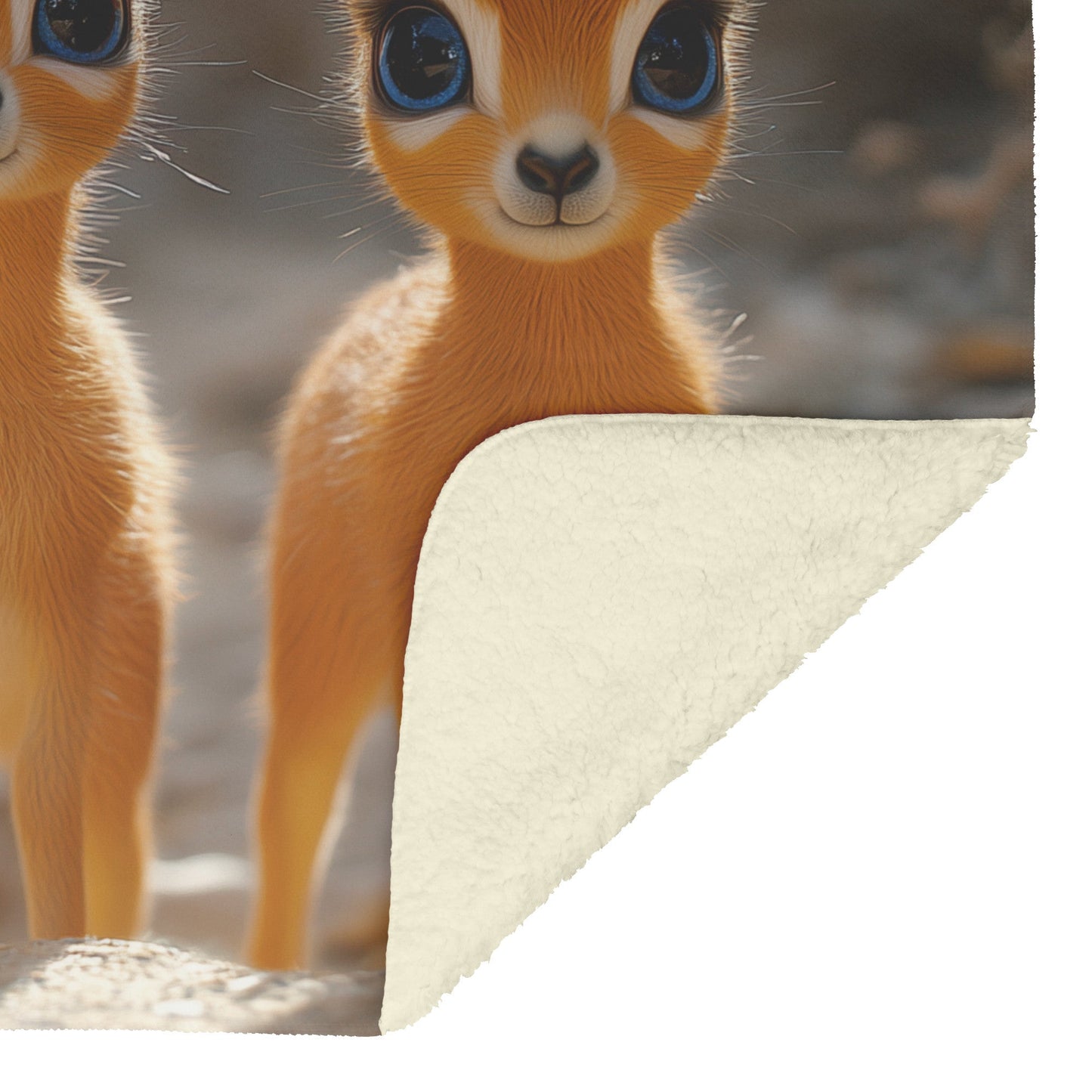 Adorable Baby Gazelles in Warm Desert Scene Fleece Sherpa Blanket Ultra Soft Cozy Perfect for Home Bed Couch Gift - Awakening Righteousness