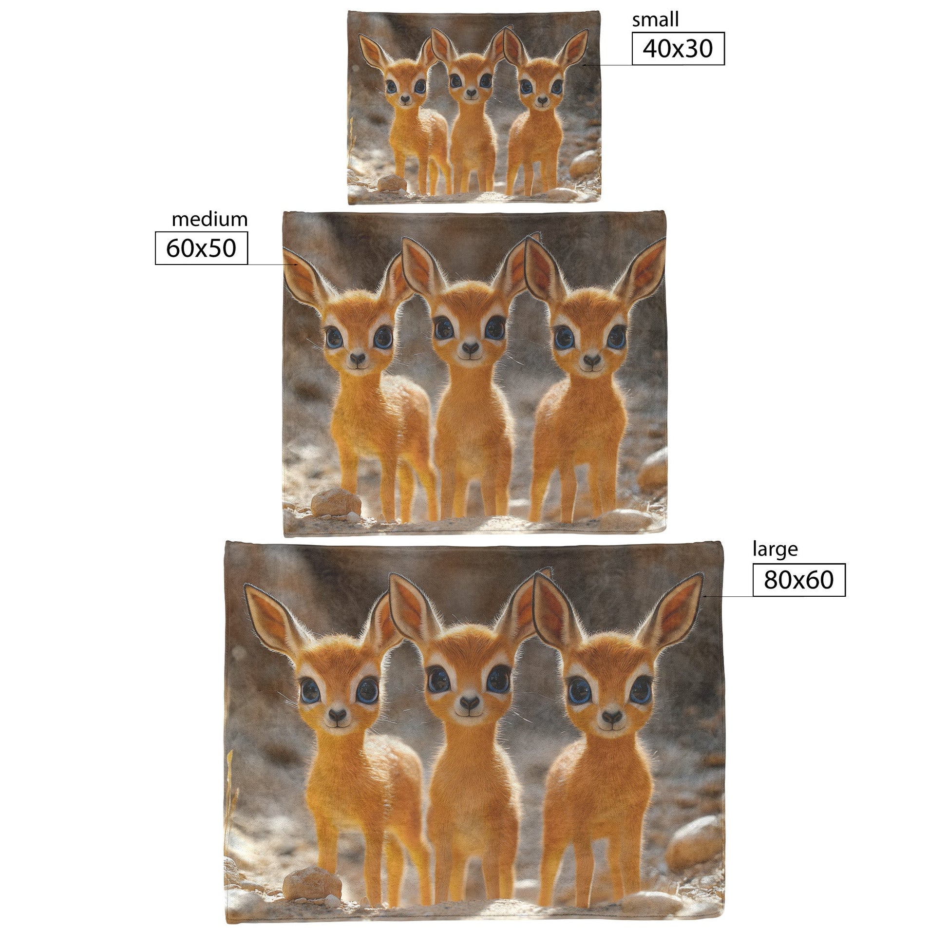 Adorable Baby Gazelles in Warm Desert Scene Fleece Sherpa Blanket Ultra Soft Cozy Perfect for Home Bed Couch Gift - Awakening Righteousness