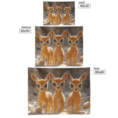 Adorable Baby Gazelles in Warm Desert Scene Fleece Sherpa Blanket Ultra Soft Cozy Perfect for Home Bed Couch Gift - Awakening Righteousness