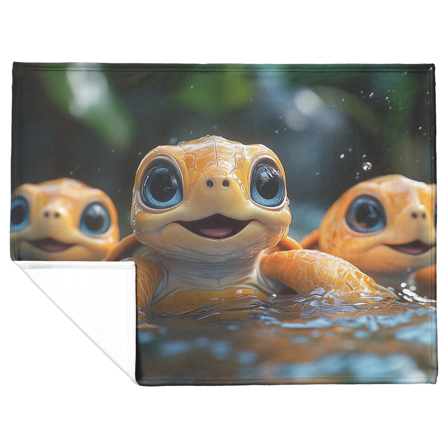 Adorable Baby Giraffe with Blue Eyes in Magical Enchanted Cozy Forest Fleece Sherpa Blanket - Awakening Righteousness