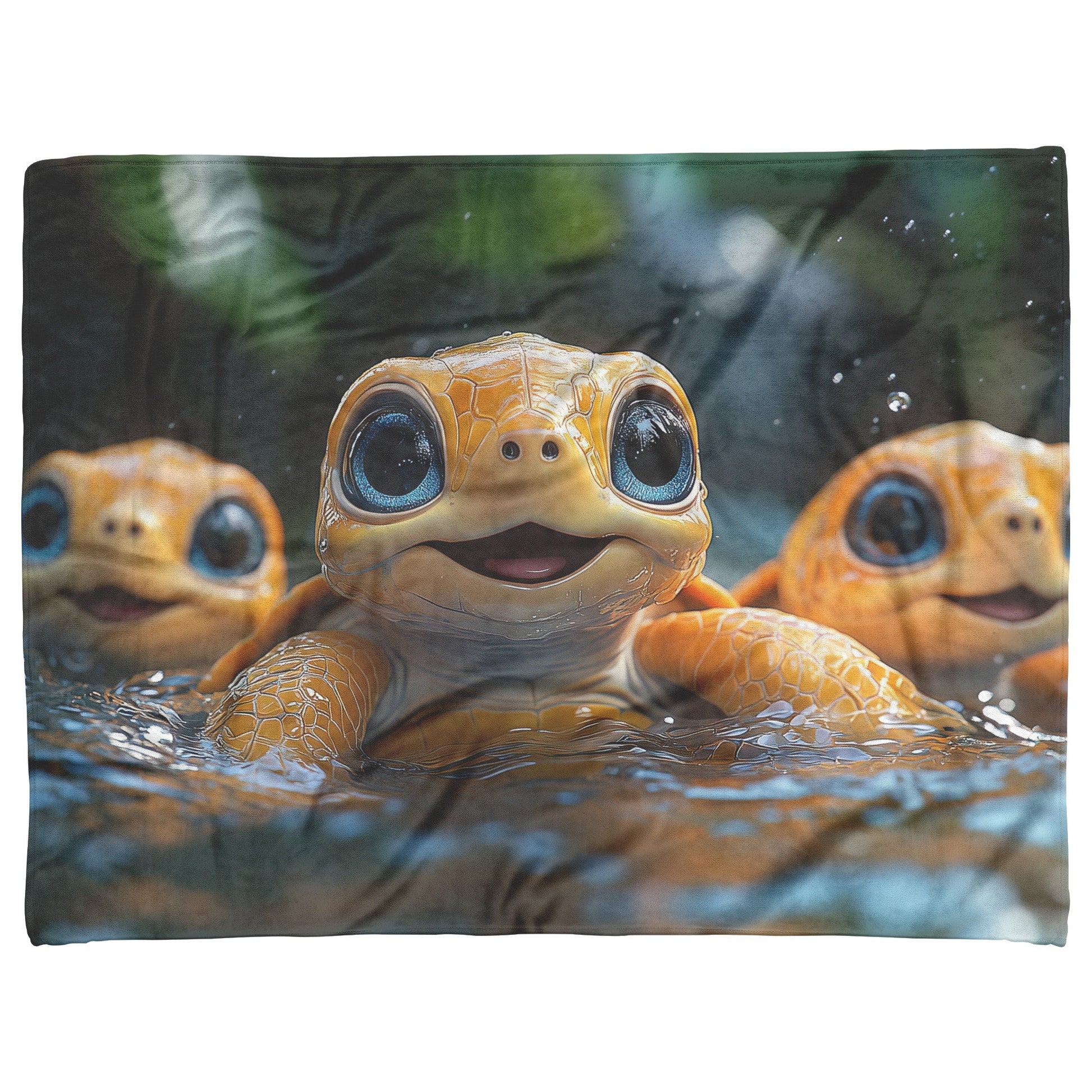 Adorable Baby Giraffe with Blue Eyes in Magical Enchanted Cozy Forest Fleece Sherpa Blanket - Awakening Righteousness