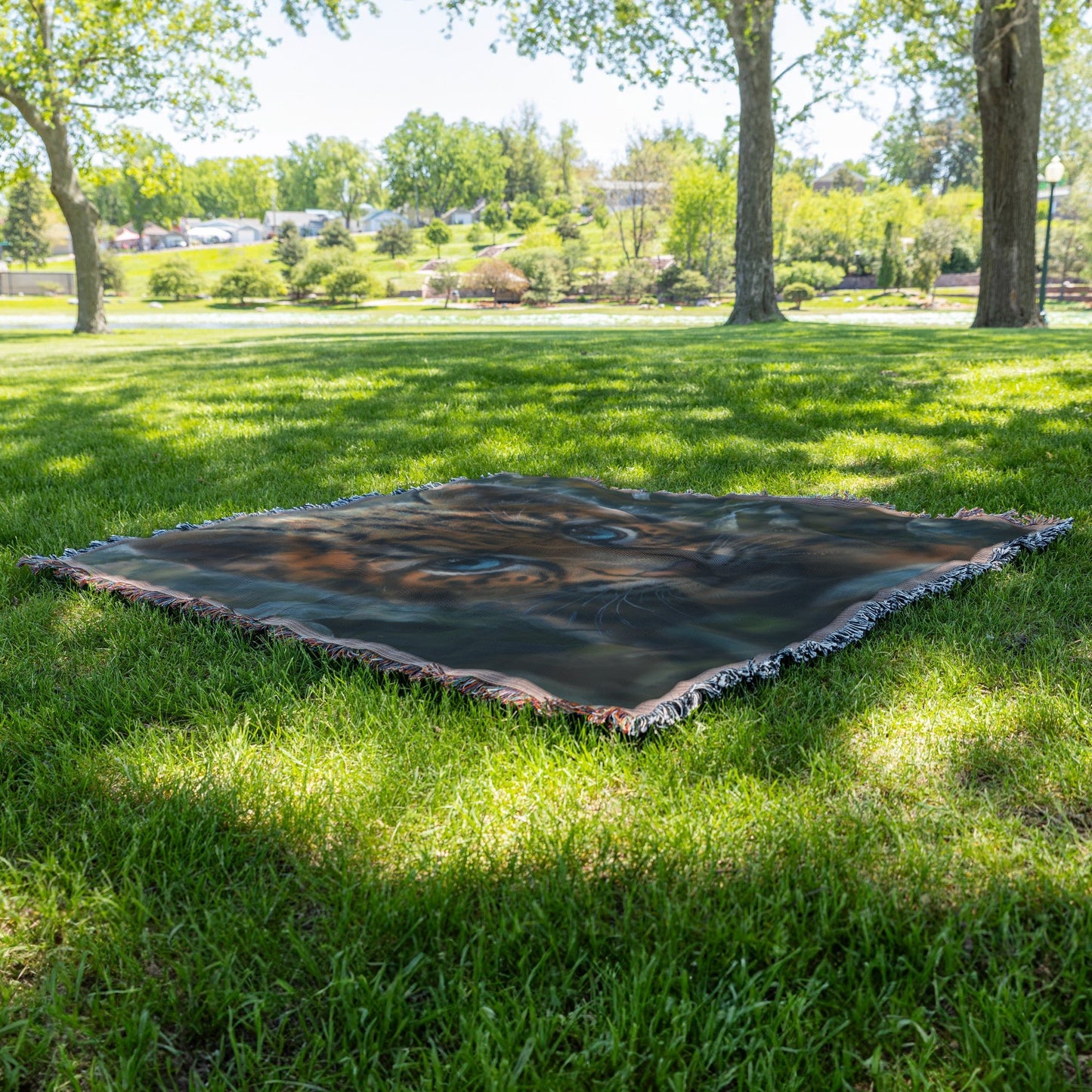 Adorable Baby Leopard Cub Hiding in the Jungle Cozy Woven Throw Blanket - Awakening Righteousness