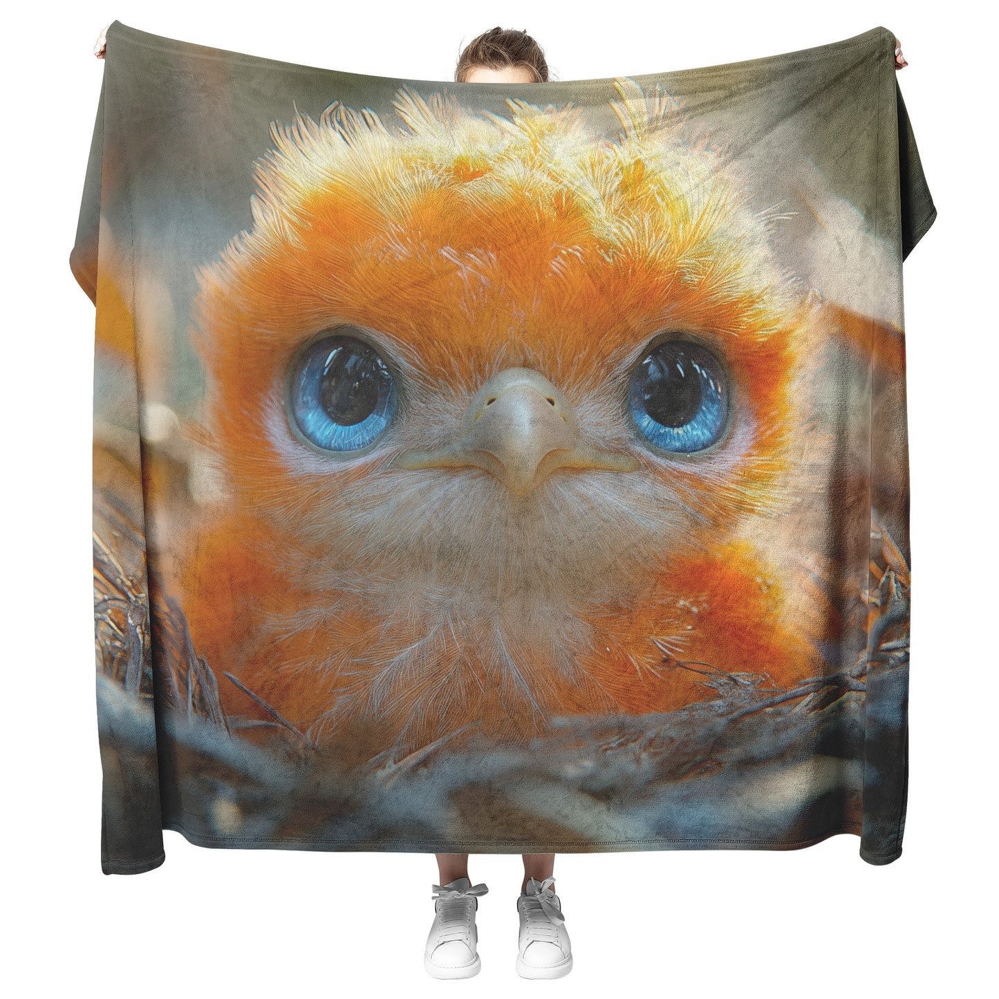 Adorable Baby Phoenix Cozy Fleece Sherpa Blanket Mystical Fire Fantasy Decor - Awakening Righteousness