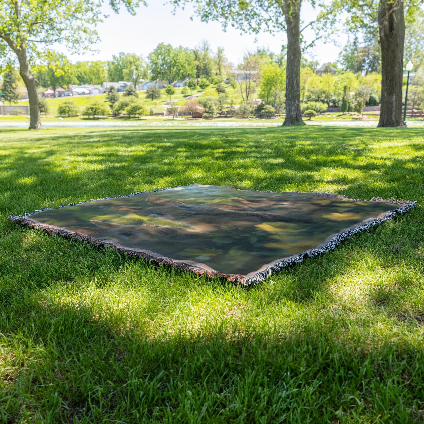 Adorable Baby Rabbits Sitting in Green Grass Surrounded by Spring Flowers Woven Throw Blanket - Awakening Righteousness