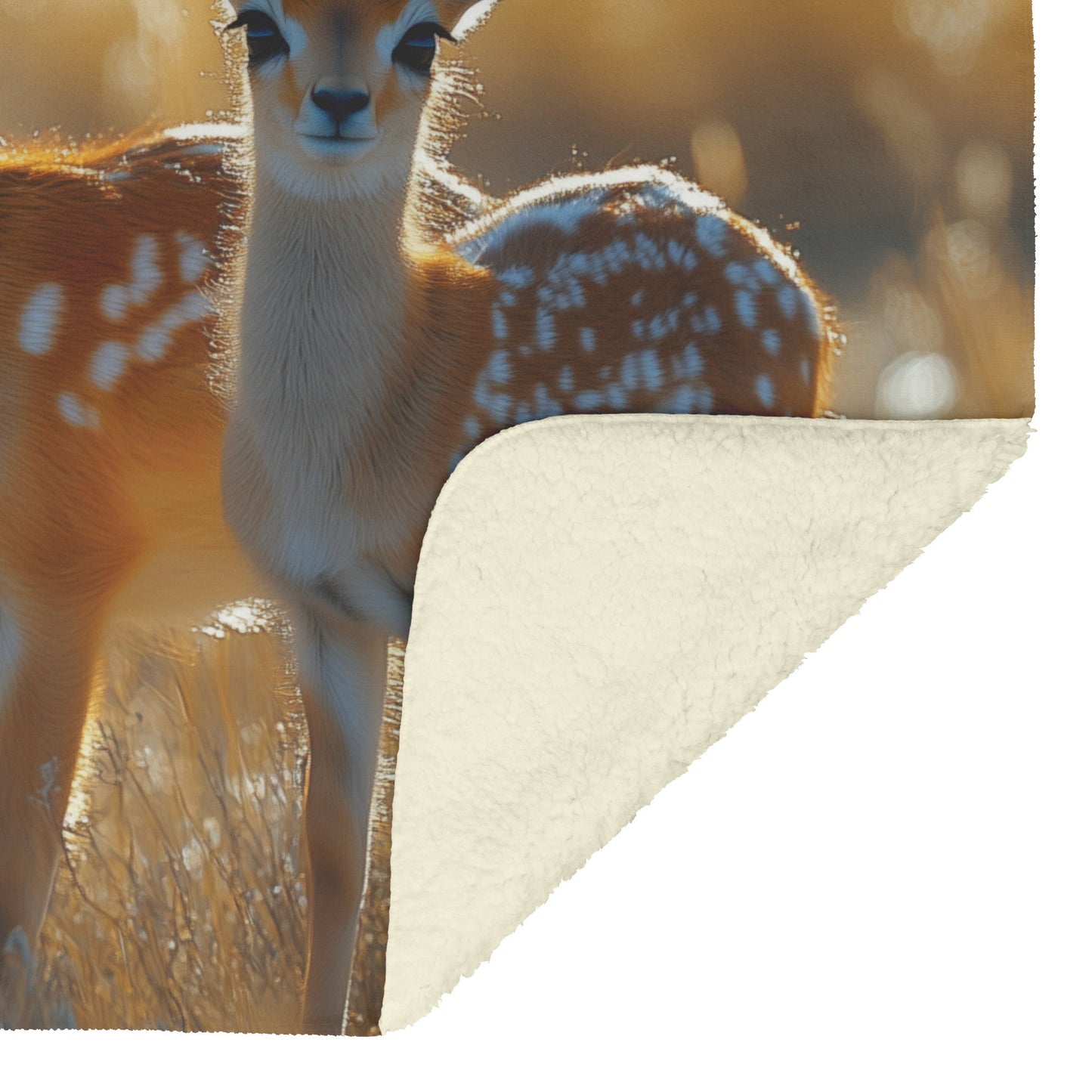 Adorable Deer Family Fleece Sherpa Blanket Nature Inspired Cozy Animal Art Home Decor Perfect Gift - Awakening Righteousness