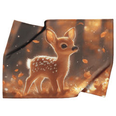 Adorable Fawn in Autumn Forest Fleece Sherpa Blanket for Cozy Home Decor - Awakening Aesthetics