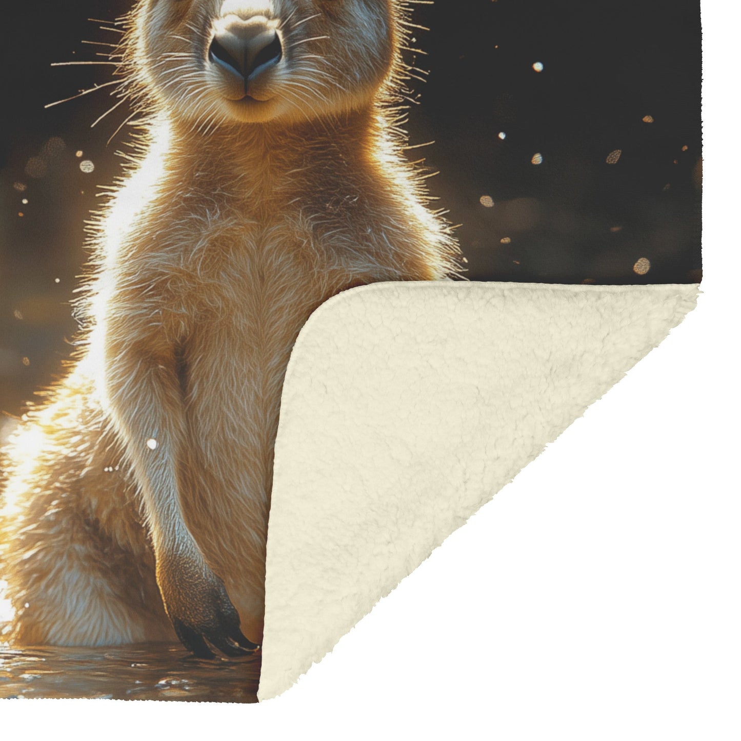 Adorable Kangaroos Sitting in Water Fleece Sherpa Blanket Soft Cozy Blanket - Awakening Righteousness