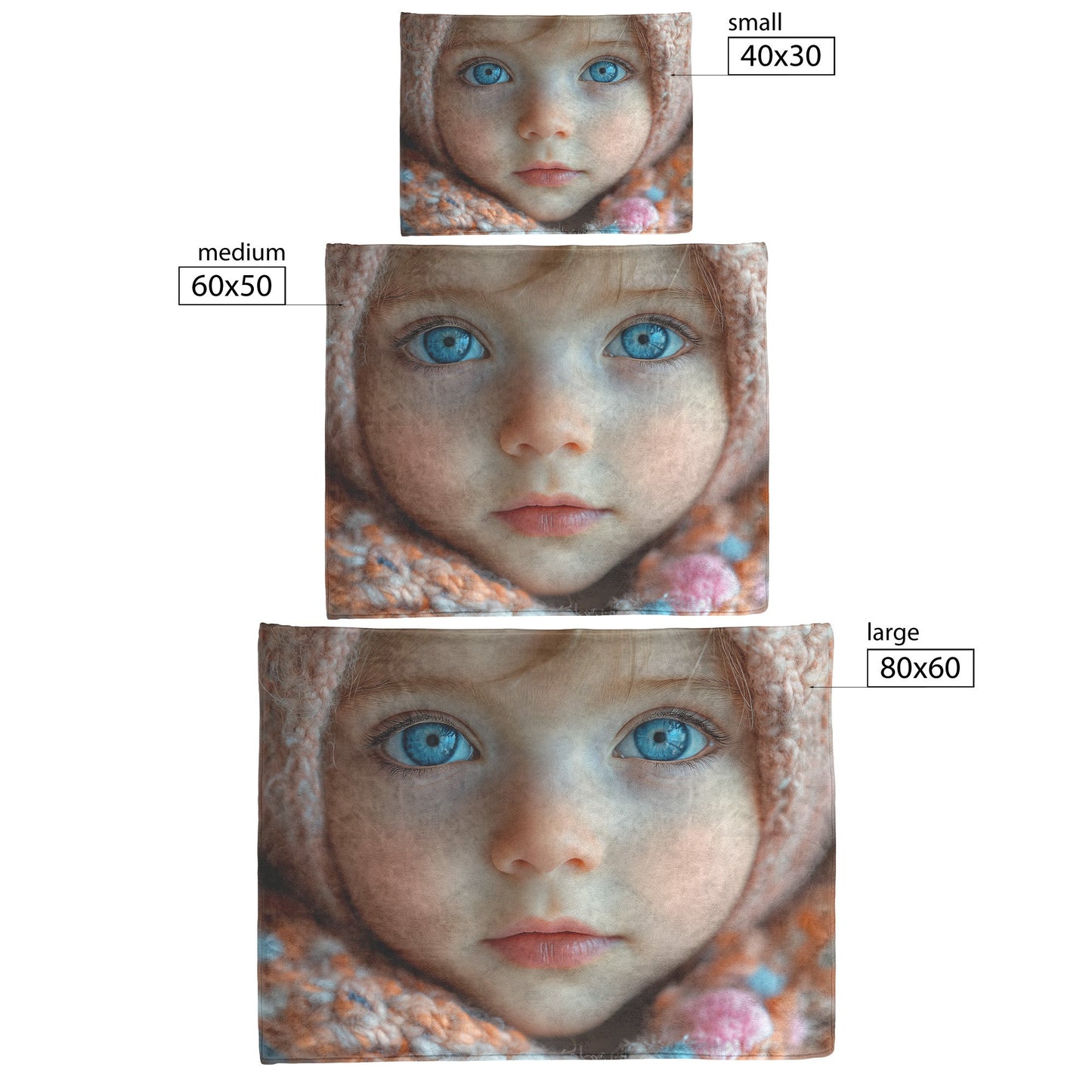 Adorable Little Girl with Blue Eyes Wrapped in Cozy Blankets Cozy Fleece Sherpa Blanket - Awakening Righteousness