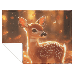 Autumn Fawn Cozy Fleece and Sherpa Blanket Embrace the Beauty of Nature - Awakening Aesthetics