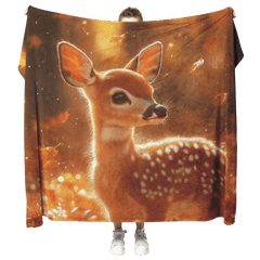 Autumn Fawn Cozy Fleece and Sherpa Blanket Embrace the Beauty of Nature - Awakening Aesthetics