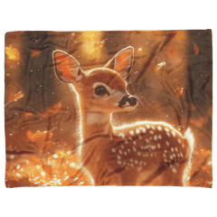 Autumn Fawn Cozy Fleece and Sherpa Blanket Embrace the Beauty of Nature - Awakening Aesthetics
