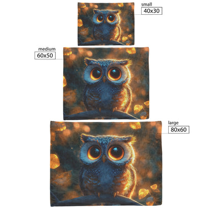 Autumn Owl Cozy Fleece Sherpa Blanket Warm Whimsy of Fall - Awakening Righteousness