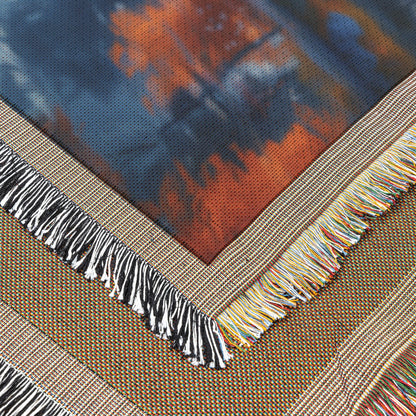 Autumn Reflection Woven Throw Blanket Natures Tranquil Forest Scene Cozy Fall Inspired Home Decor or Gift - Awakening Righteousness